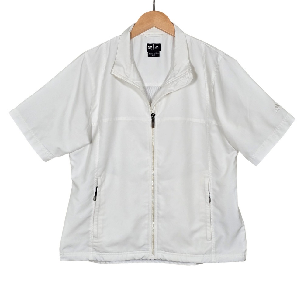 Adidas Men's ClimaShell Wind Short Sleeve Golf Jacket White Large